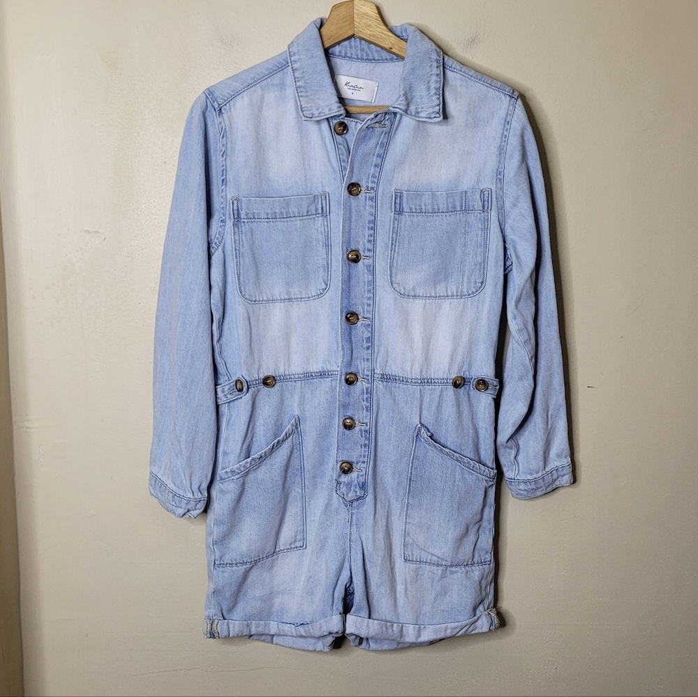 Kancan Denim Short Romper Size Small - Picture 2 of 8